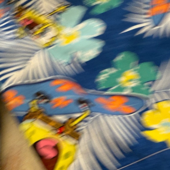 SpongeBob SquarePants Blue Tropical Print Swimming Shorts boys size 14 - Picture 4 of 10